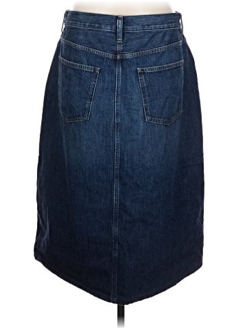 Madewell Denim Front-Slit Midi Skirt in Kincord Wash (view 2)