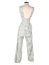 Jessica Simpson 100% Rayon Graphic Silver Jumpsuit Size S - photo 2