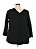 Roaman's 100% Cotton Black 3/4 Sleeve Blouse Size 30 (3X) - photo 1