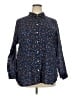 Old Navy 100% Cotton Floral Blue Long Sleeve Button-Down Shirt Size XXL - photo 1