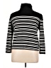Kim Rogers 100% Cotton Stripes Black Turtleneck Sweater Size XL - photo 2