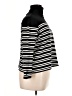 Kim Rogers 100% Cotton Stripes Black Turtleneck Sweater Size XL - photo 4