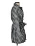 Talbots 100% Polyester Checkered-gingham Gray Trenchcoat Size 2 Petite - photo 4