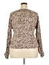 Meritt 100% Rayon Animal Print Tan Long Sleeve Blouse Size XXL - photo 2