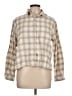 Uniqlo 100% Cotton Plaid Tan Long Sleeve Blouse Size L - photo 1