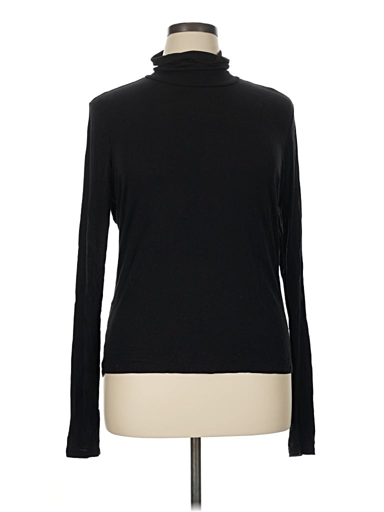 Pre-owned H&m Long Sleeve Turtleneck In Black