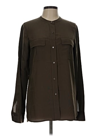 Vince. Long Sleeve Silk Top (view 1)