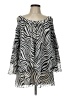 Hot In Hollywood 100% Polyester Silver 3/4 Sleeve Blouse Size L - photo 1