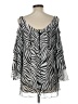 Hot In Hollywood 100% Polyester Silver 3/4 Sleeve Blouse Size L - photo 2