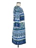 Old Navy 100% Polyester Paisley Blue Casual Dress Size M - photo 4