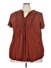 Torrid Brown Short Sleeve Henley Size 3X Plus (3) - photo 1