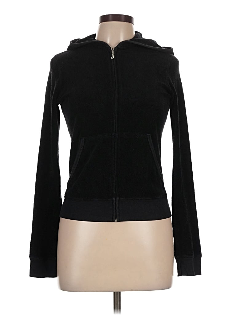 Pre-owned Juicy Couture Zip Up Hoodie In Black