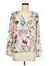 Adrienne Vittadini 100% Polyester Floral Ivory 3/4 Sleeve Blouse Size M - photo 1