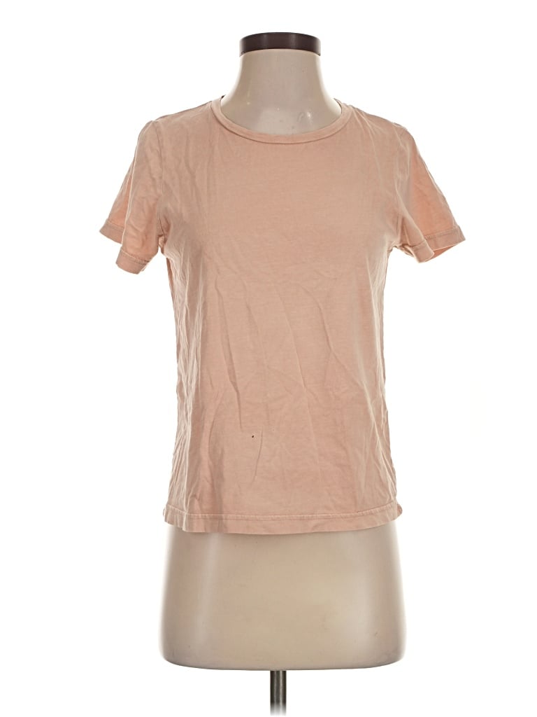 Pre-owned Avec Les Filles Short Sleeve T-shirt In Tan