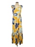 IMAN Print Yellow Casual Dress Size L (petite) - photo 1
