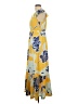 IMAN Print Yellow Casual Dress Size L (petite) - photo 5