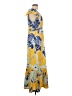IMAN Print Yellow Casual Dress Size L (petite) - photo 4