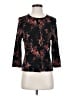Garnet Hill Floral Black Cardigan Size M - photo 1