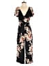 Superfoxx 100% Rayon Floral Black Jumpsuit Size XS - photo 1
