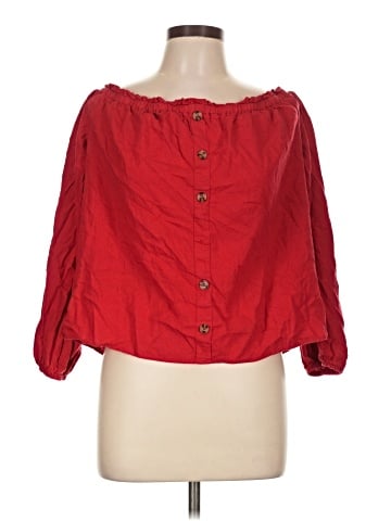 Guess 3/4 Sleeve Button-Down Shirt (view 1)