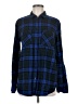 Express Outlet Plaid Blue Long Sleeve Button-Down Shirt Size M - photo 1