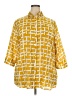 Ethyl 100% Cotton Yellow 3/4 Sleeve Button-Down Shirt Size XXL - photo 1