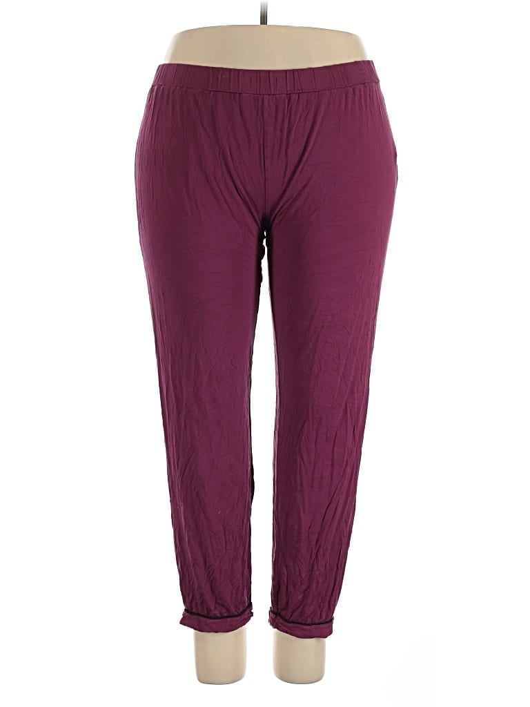 Pre-owned Ekouaer Casual Pants In Purple