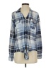 New York Laundry Plaid Blue Long Sleeve Blouse Size S - photo 1