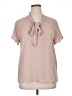 Pleione 100% Polyester Pink Short Sleeve Blouse Size XL - photo 1