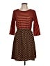 Everly 100% Polyester Stripes Brown Casual Dress Size L - photo 1