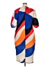 Cien Color Block Blue Casual Dress Size 2X - photo 2