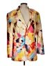 Assorted Brands 100% Polyester Print Gold Blazer Size L - photo 1