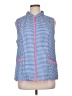 Talbots 100% Polyester Checkered-gingham Blue Vest Size XL - photo 1