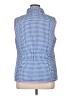 Talbots 100% Polyester Checkered-gingham Blue Vest Size XL - photo 2