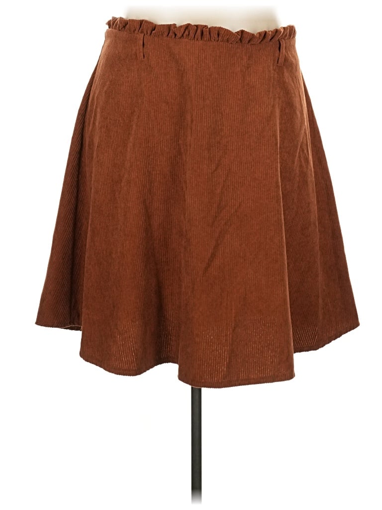 Pre-owned Shein Curve Casual Skirt In Brown