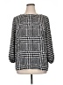 Talbots 100% Polyester Houndstooth Black 3/4 Sleeve Blouse Size XL - photo 1