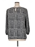 Talbots 100% Polyester Houndstooth Black 3/4 Sleeve Blouse Size XL - photo 2