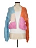 Shein 100% Acrylic Color Block Blue Pink Cardigan Size 6 - photo 1