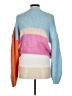 Shein 100% Acrylic Color Block Blue Pink Cardigan Size 6 - photo 2