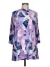 N Touch Print Purple 3/4 Sleeve Blouse Size L - photo 1