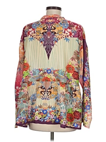 Johnny Was 3/4 Sleeve Silk Top (view 2)