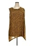 Logo Layers Animal Print Brown Sleeveless Blouse Size 2X - photo 1