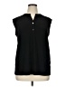 Anne Klein Black Sleeveless Button-Down Shirt Size 1X - photo 1