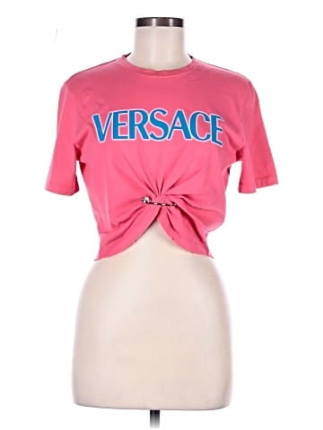 Versace Cotton Safety Pin Crop T-shirt (view 1)