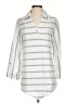 Soft Surroundings Stripes Gray 3/4 Sleeve Button-Down Shirt Size S - photo 1