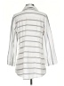 Soft Surroundings Stripes Gray 3/4 Sleeve Button-Down Shirt Size S - photo 2