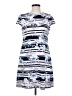 Jessica Simpson 100% Polyester Print Blue Casual Dress Size 8 - photo 1