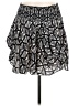 Leifsdottir 100% Silk Graphic Black Silver Silk Skirt Size 8 - photo 1