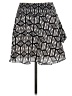 Leifsdottir 100% Silk Graphic Black Silver Silk Skirt Size 8 - photo 2