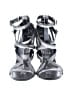 Tory Burch 100% Leather Silver Sandals Size 7 1/2 - photo 2